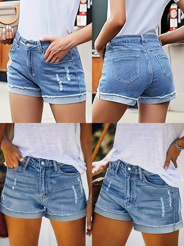 Damen jeans short kurzehose - jeans,